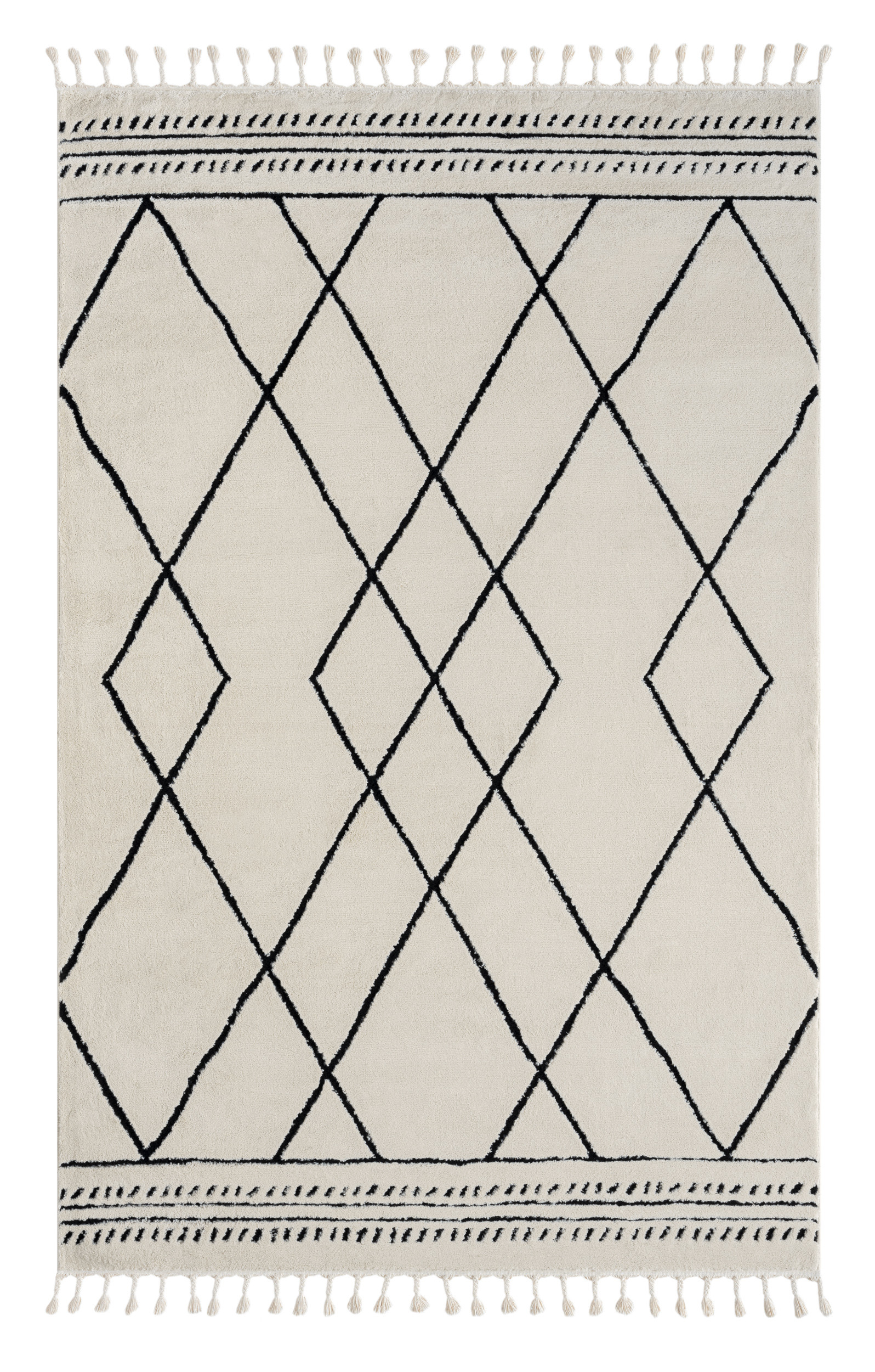 My Flair, Kusový koberec Moroccan Desert weiß/grau, 200x290, čiernobiela, obývacia izba