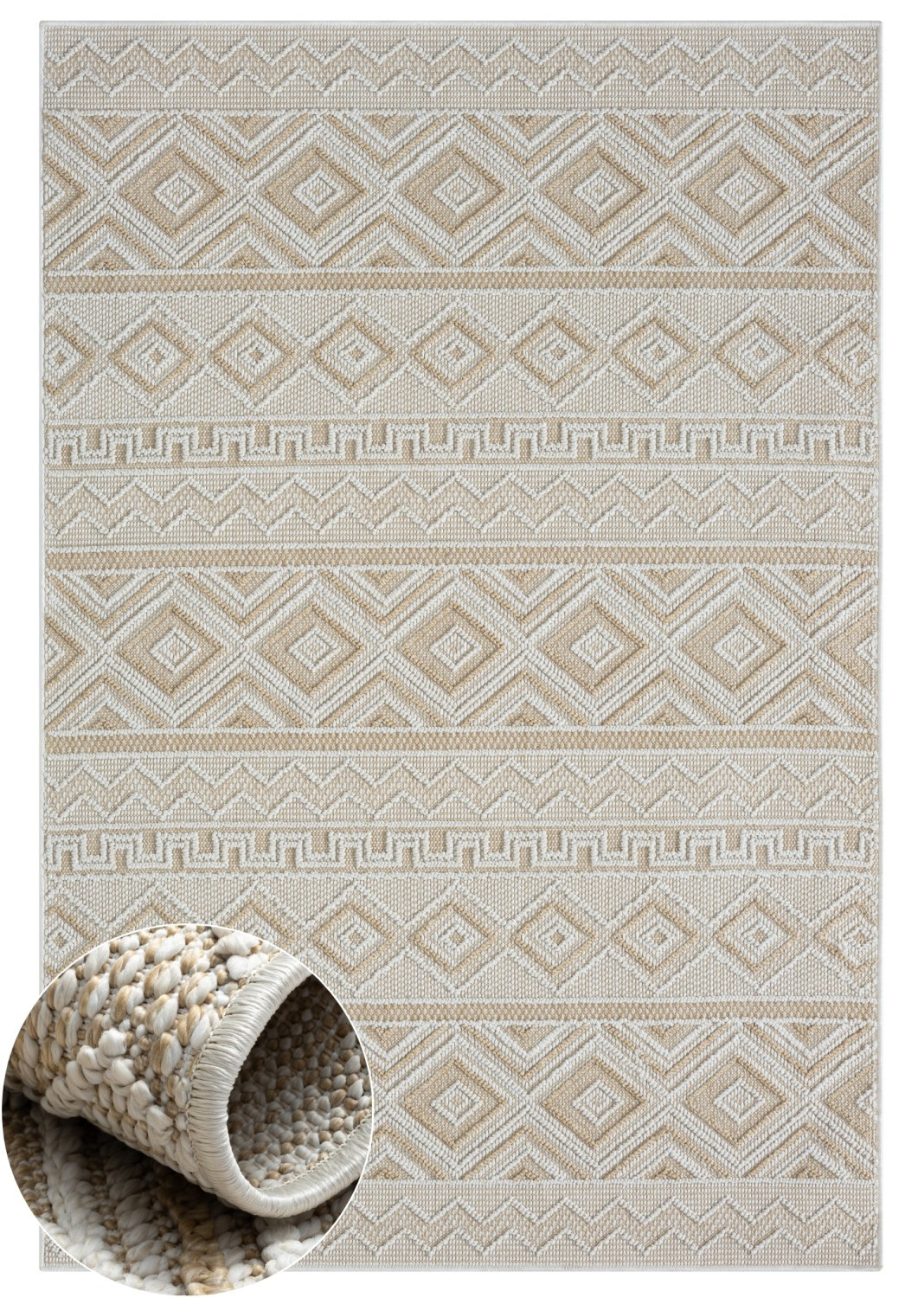 My Flair, Kusový koberec Patio beige, 150x80, béžová, chodba / predsieň