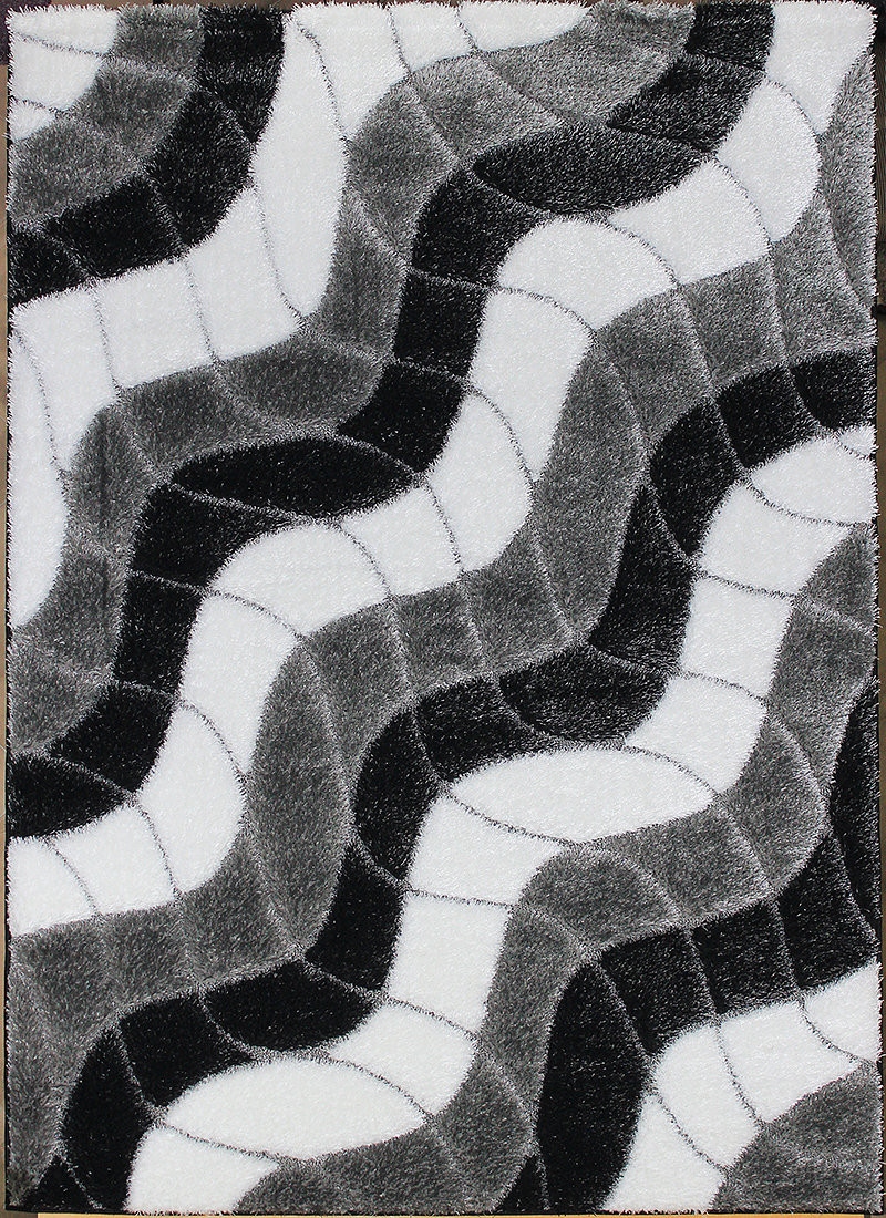 Berfin Dywany, AKCIA: 120x180 cm Kusový koberec Seher 3D 2616 Black Grey, biela, čierna, šedá, obývacia izba
