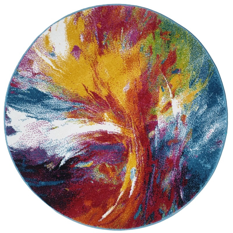 Medipa (Merinos), Kusový koberec Fantasy 814-61 lila/blue kruh, 120x120 (priemer) kruh, viacfarebná