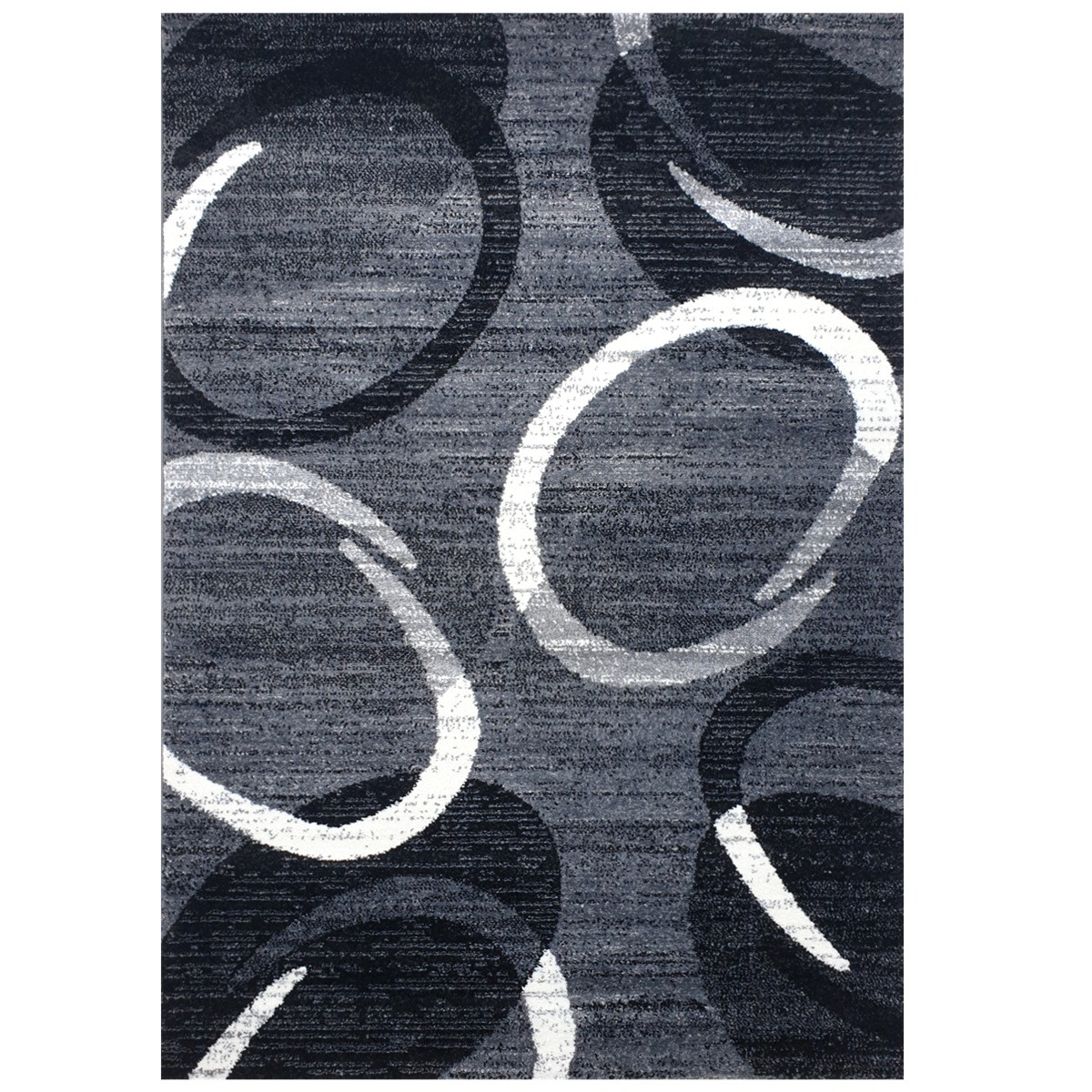 Spoltex, Kusový koberec Florida New 308-72 grey/black, 80x150, šedá, chodba / predsieň