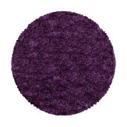 Ayyildiz, DOPREDAJ: 160x160 (průměr) kruh cm Kusový koberec Fluffy Shaggy 3500 lila kruh, 160x160 (priemer) kruh, fialová, obývacia izba