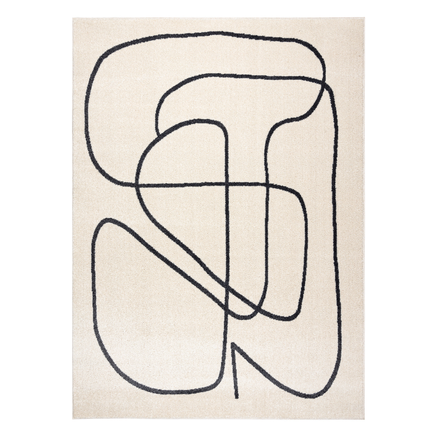 Dywany Łuszczów, Kusový koberec Fusion 8297 cream/dark grey, 140x190, biela, kancelária