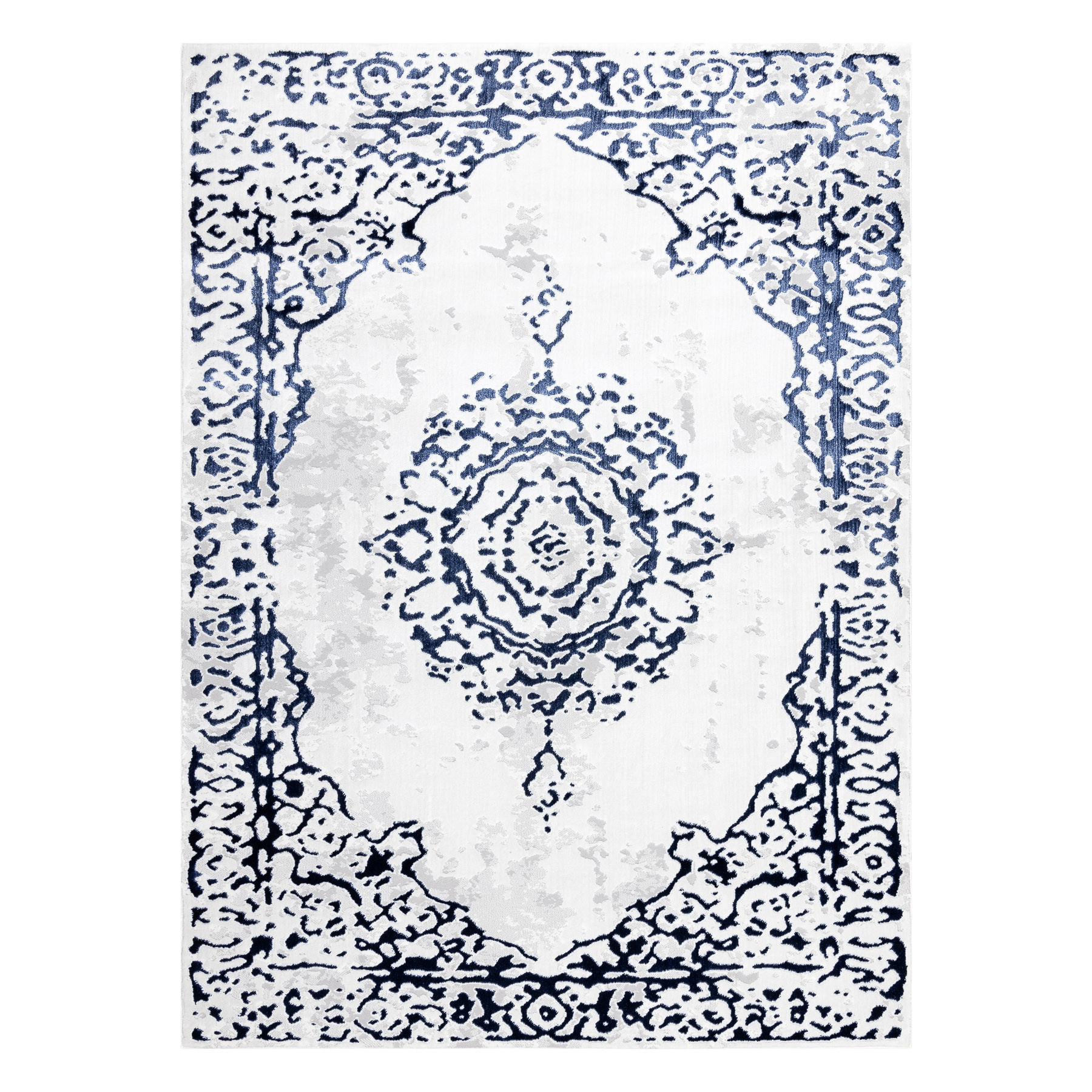 Dywany Łuszczów, Kusový koberec Allure 1961 white/blue, 80x150, modrá, kancelária