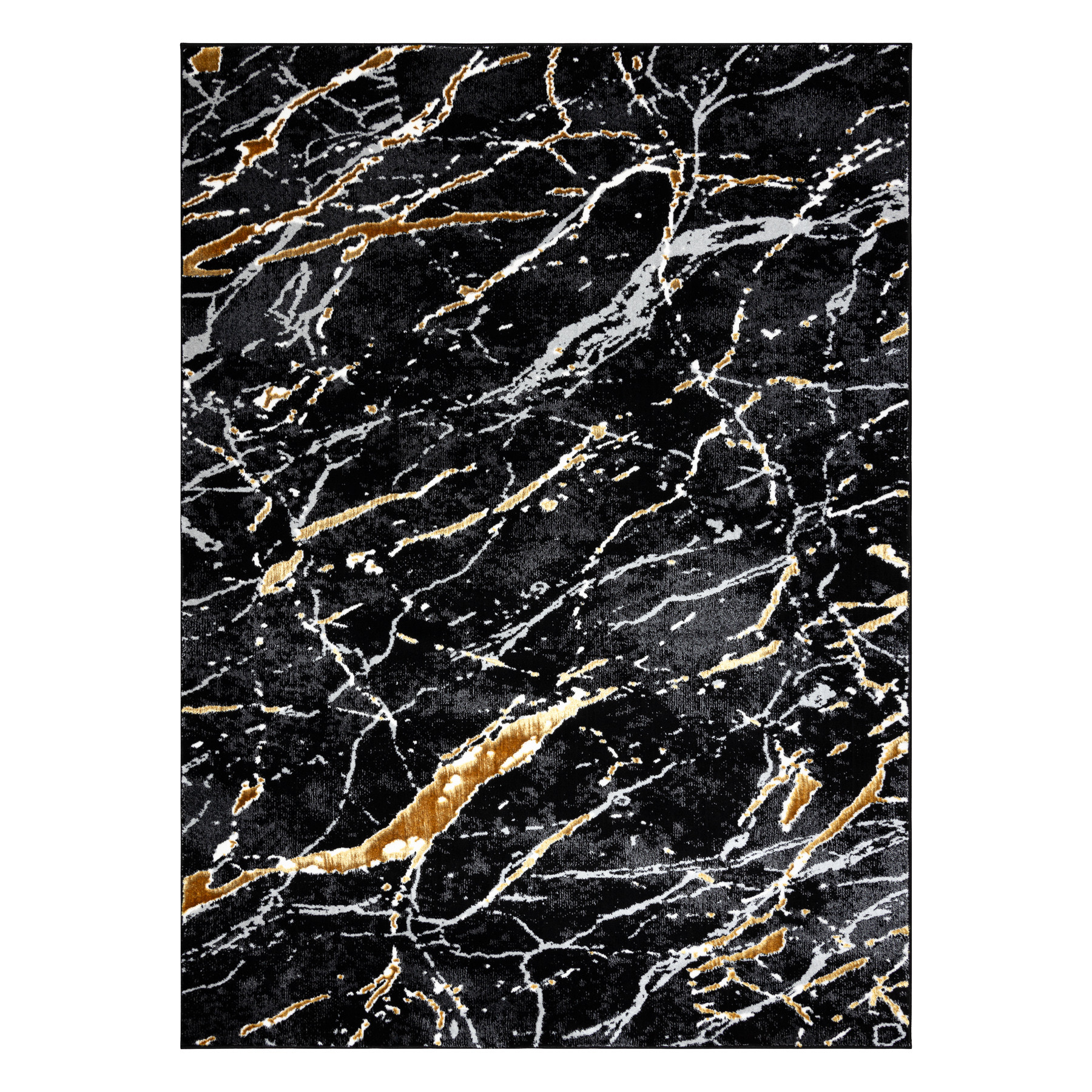 Dywany Łuszczów, Kusový koberec Allure 1963 black/gold, 240x330, žltá, kancelária