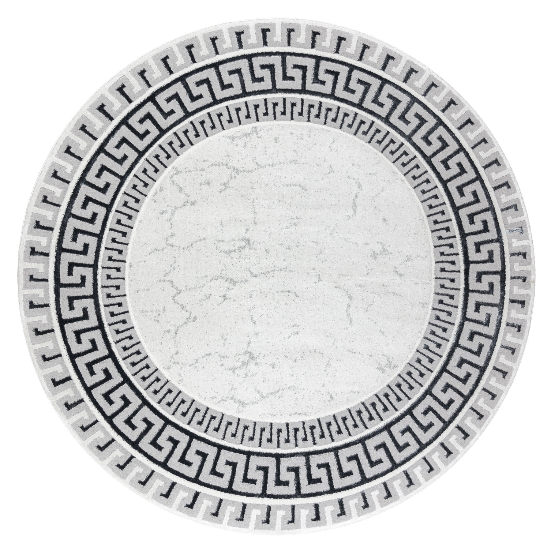 Dywany Łuszczów, Kusový koberec Allure 1960 white/grey kruh, 200x200 (priemer) kruh, šedá, kancelária