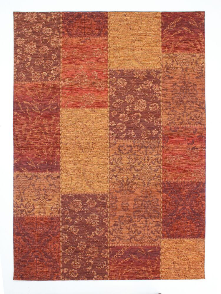 Flair Rugs, DOPREDAJ: 120x170 cm Kusový koberec Manhattan Patchwork Chenille Terracotta, 120x170, oranžová, chodba / predsieň