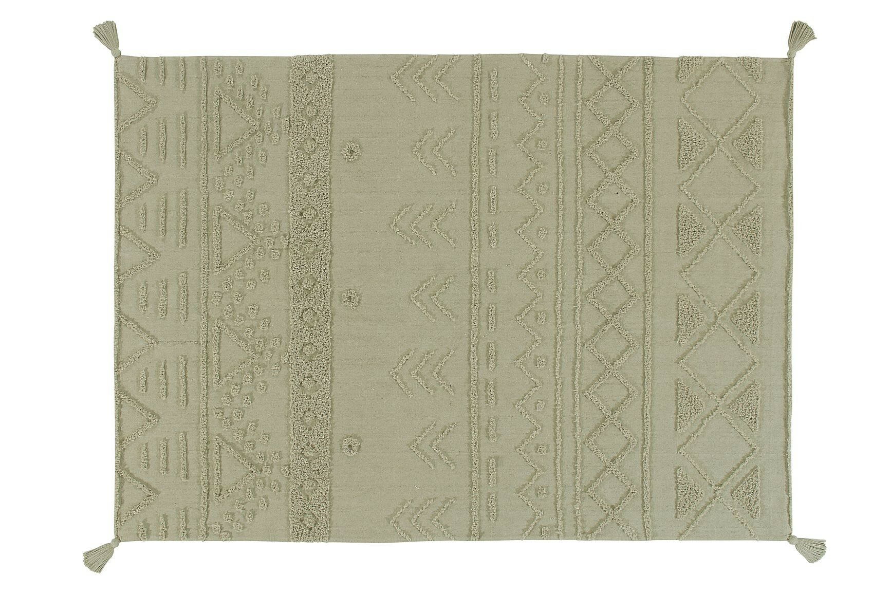E-shop Lorena Canals, Kusový koberec Tribu Olive, 140x200, zelená, obývacia izba