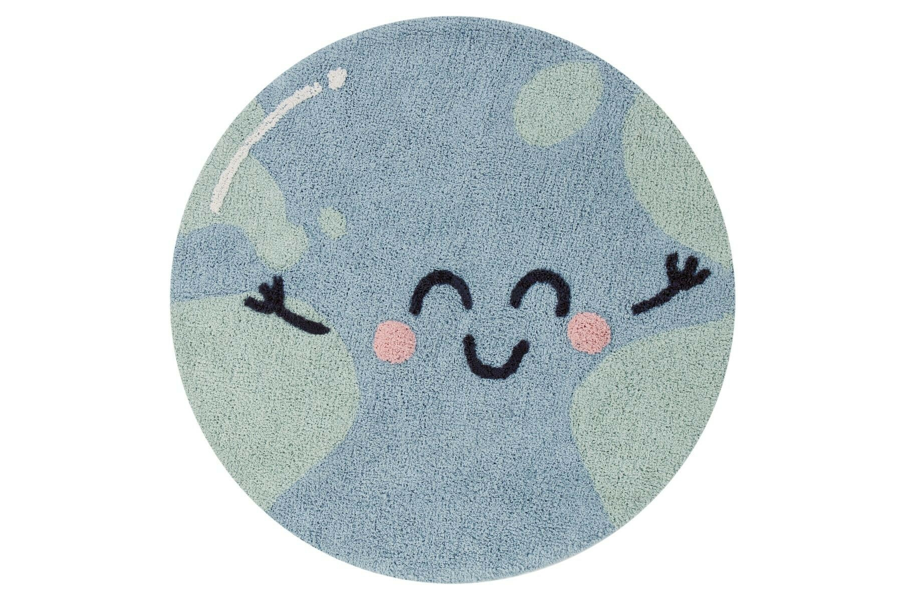 Lorena Canals, Detský kusový koberec Big Big World kruh, 100x100, modrá, detská izba
