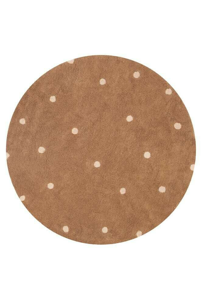 Lorena Canals, Kusový koberec Dot Chestnut kruh, 140x140, hnedá, detská izba