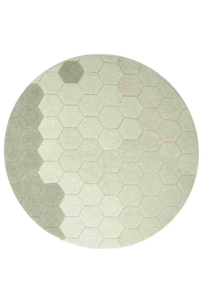 E-shop Lorena Canals, Detský kusový koberec Honeycomb Blue Sage kruh, 140x140, modrá, detská izba