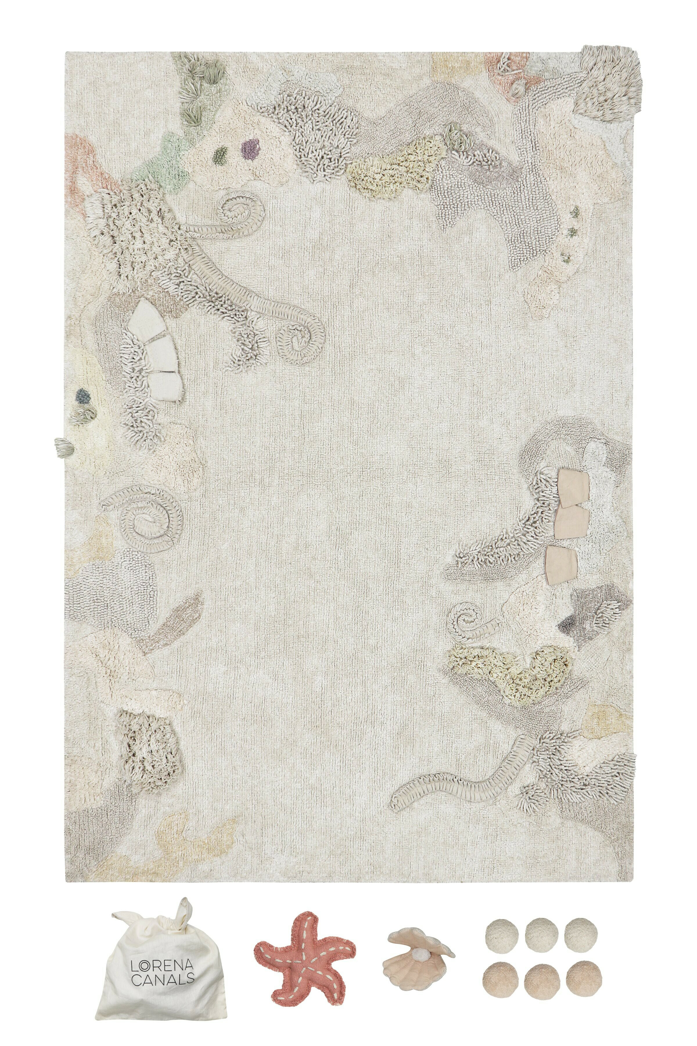 Lorena Canals, Detský kusový koberec Play Seabed, 140x200, béžová, detská izba