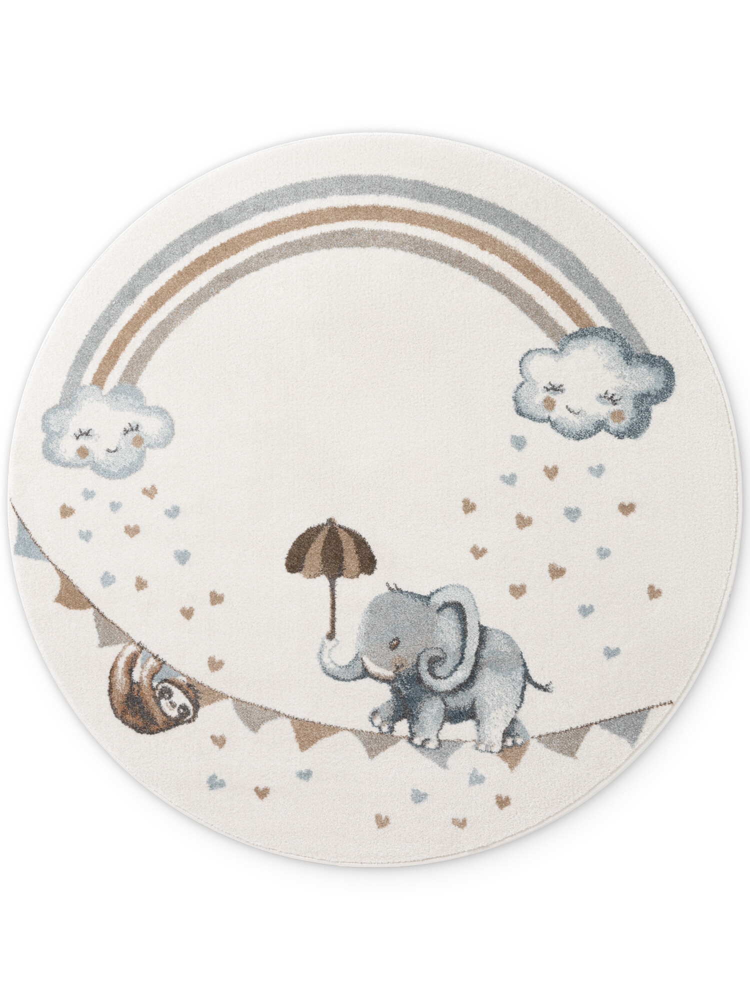 Villeroy & Boch, Detský kusový koberec Villeroy & Boch Boho Kids 106304 Cream Multicolor kruh, 160x160 (priemer) kruh, biela, detská izba