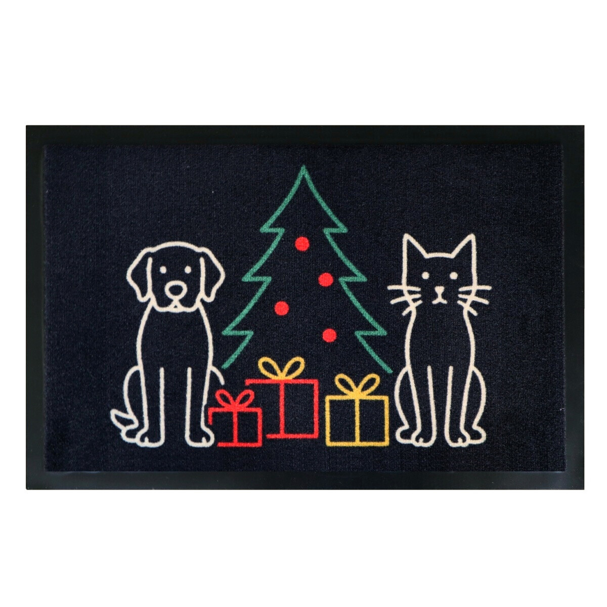 E-shop Mercury Flooring, Rohožka Vianoce pri Psíku a mačičky 40x60 cm, 40x60, čierna