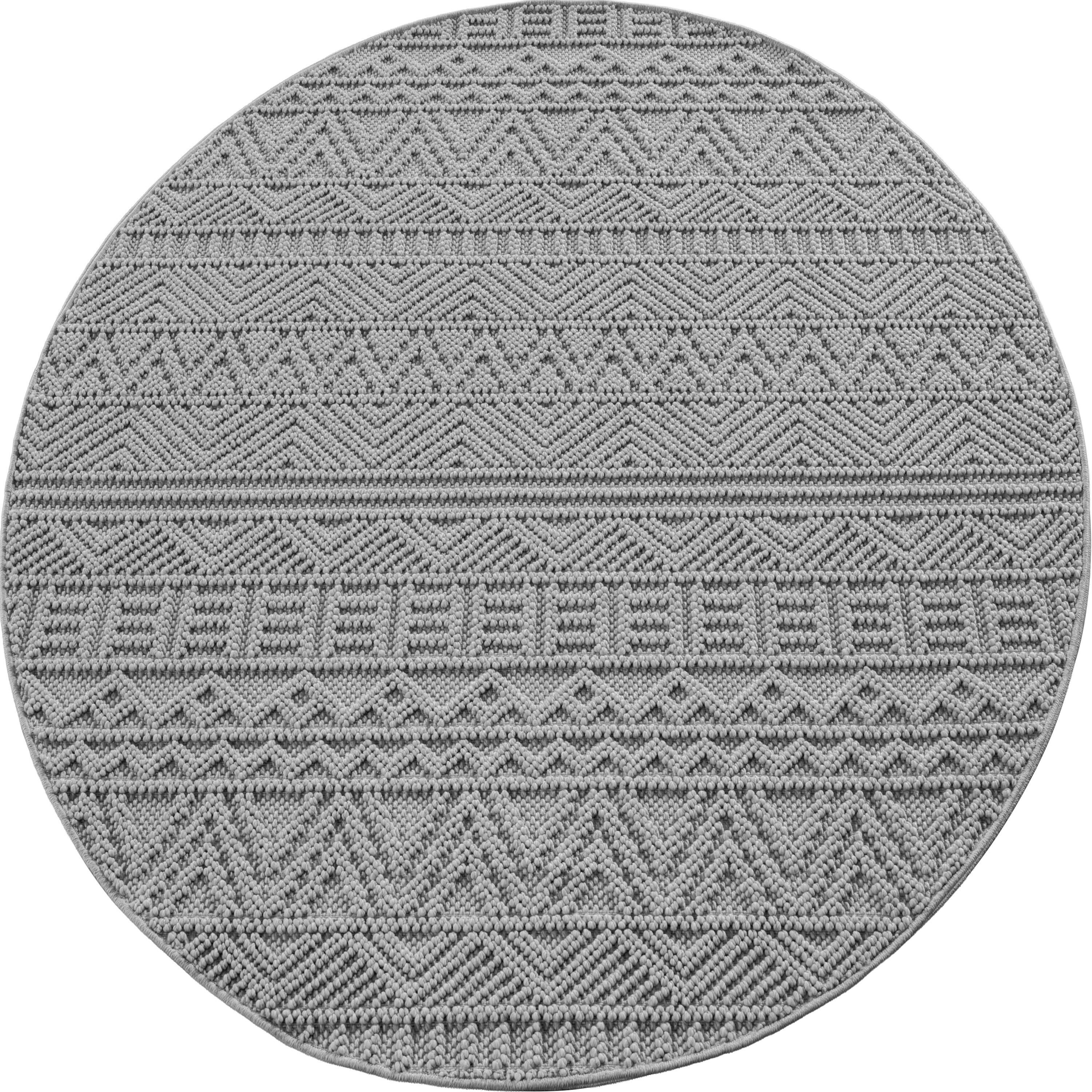 Ayyildiz, Kusový koberec Helix 2202 silver kruh, 160x160, šedá, chodba / predsieň