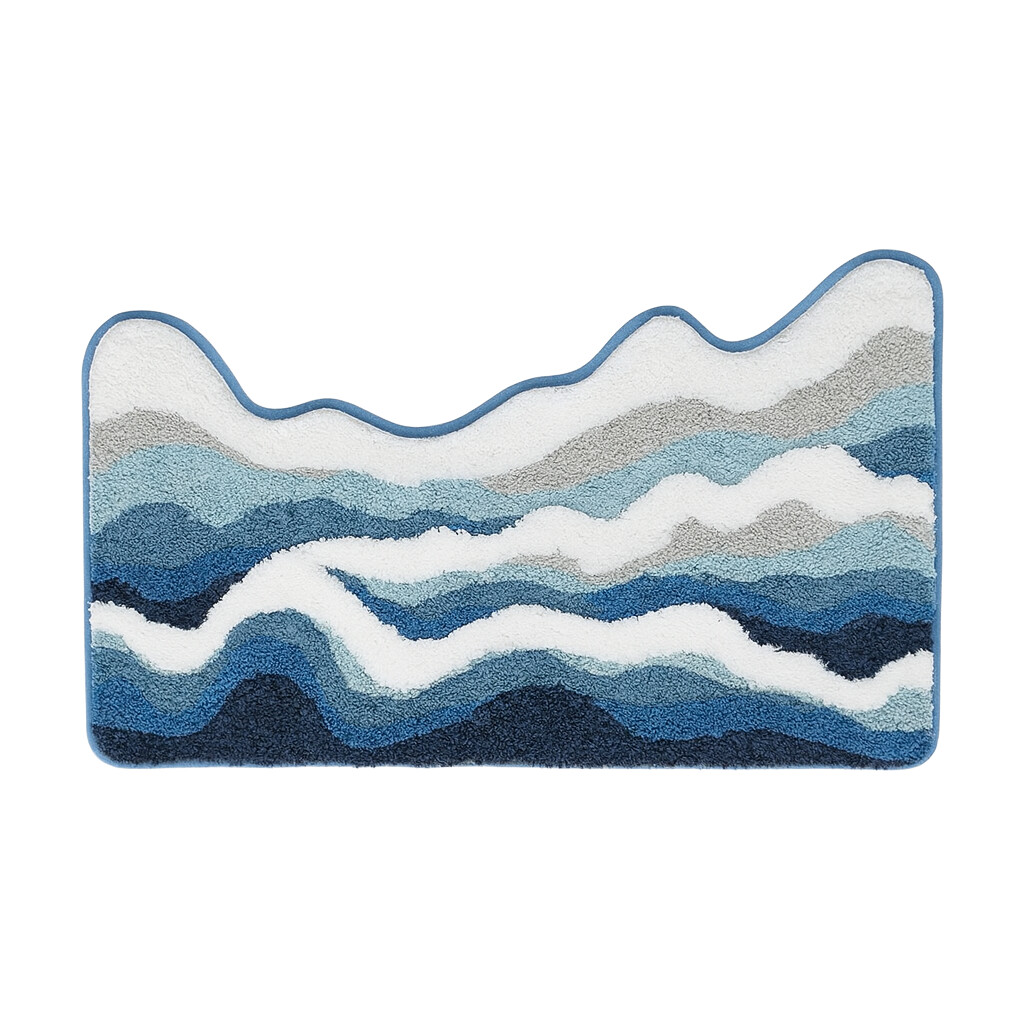 Mujkoberec Original, Kusový koberec Morské vlny, 50x80, modrá, kúpeľňa