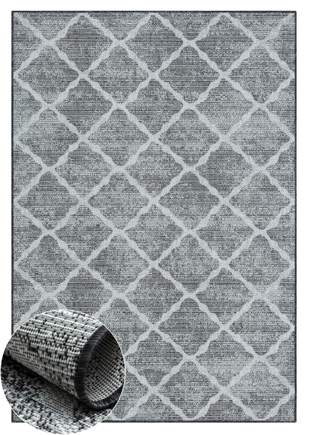 My Flair, AKCIA: 80x150 cm Kusový koberec Ether grau – na von aj na doma, šedá, chodba / predsieň