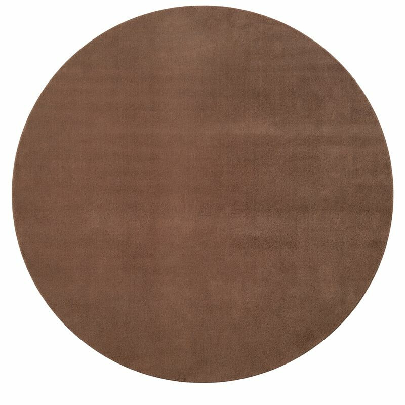 Ayyildiz, Kusový koberec Joy 1400 mocca kruh, 120x120 (priemer) kruh, hnedá, chodba / predsieň