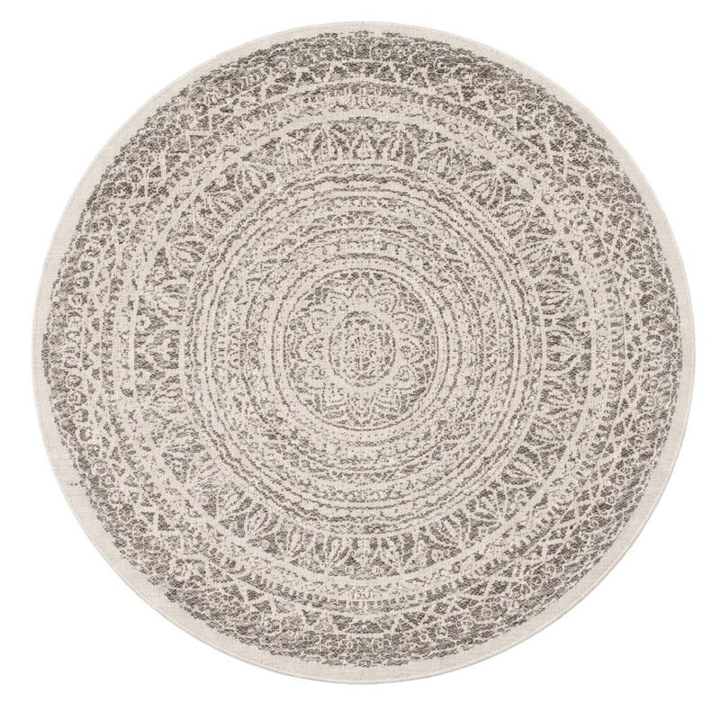 Mujkoberec Original, Kusový koberec Mojkoberec Original Nora 104156 Grey Creme kruh – na von aj na doma, 200x200 (priemer) kruh, šedá, chodba / predsieň