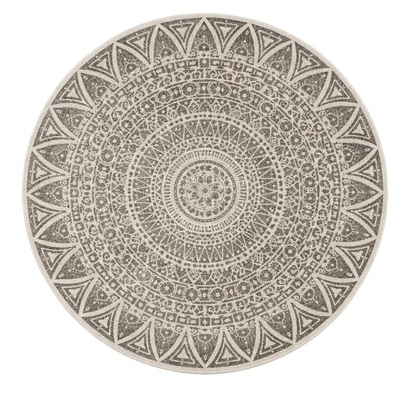 Mujkoberec Original, Kusový koberec Mojkoberec Original Nora 104160 Grey Creme kruh – na von aj na doma, 240x240 (priemer) kruh, šedá, chodba / predsieň