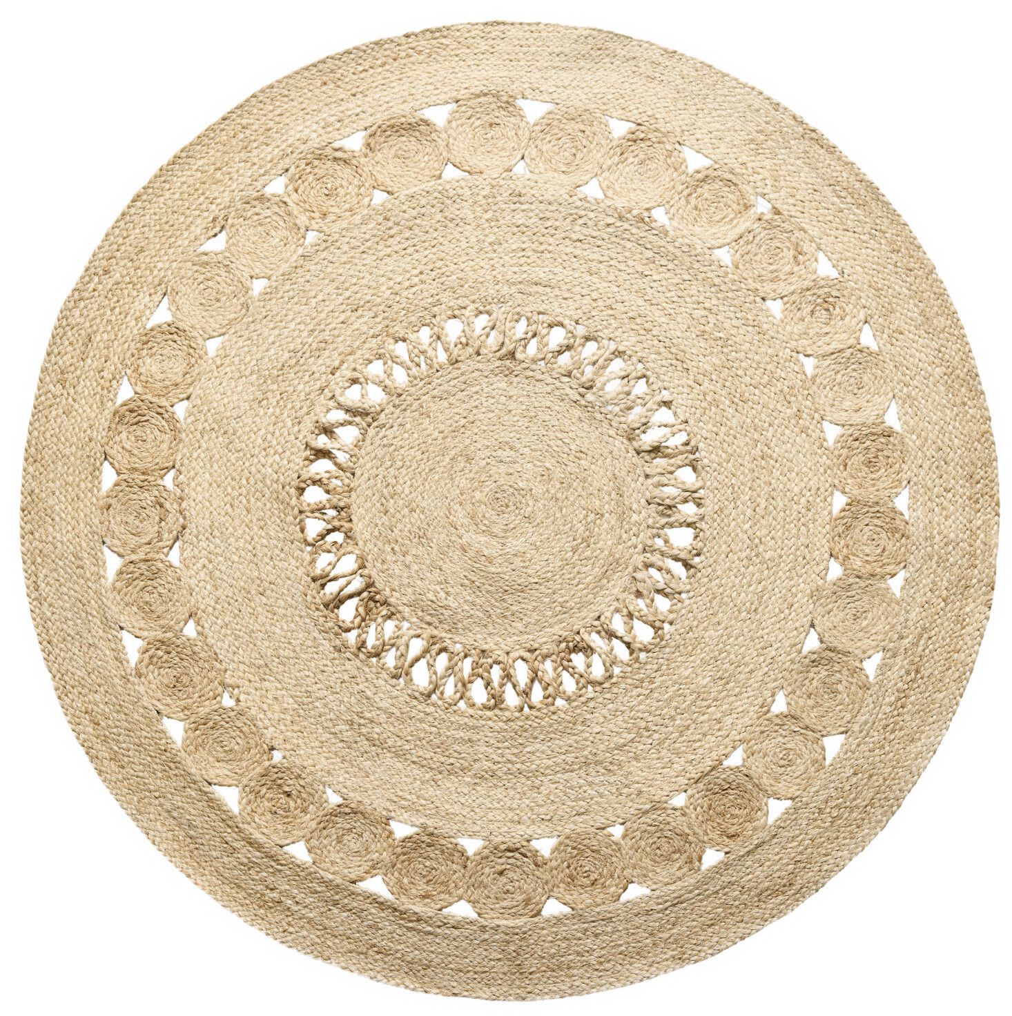 Diamond Carpets India, Ručne viazaný kusový koberec Zora J 29 Natural kruh, 300x300 (priemer) kruh, béžová, chodba / predsieň