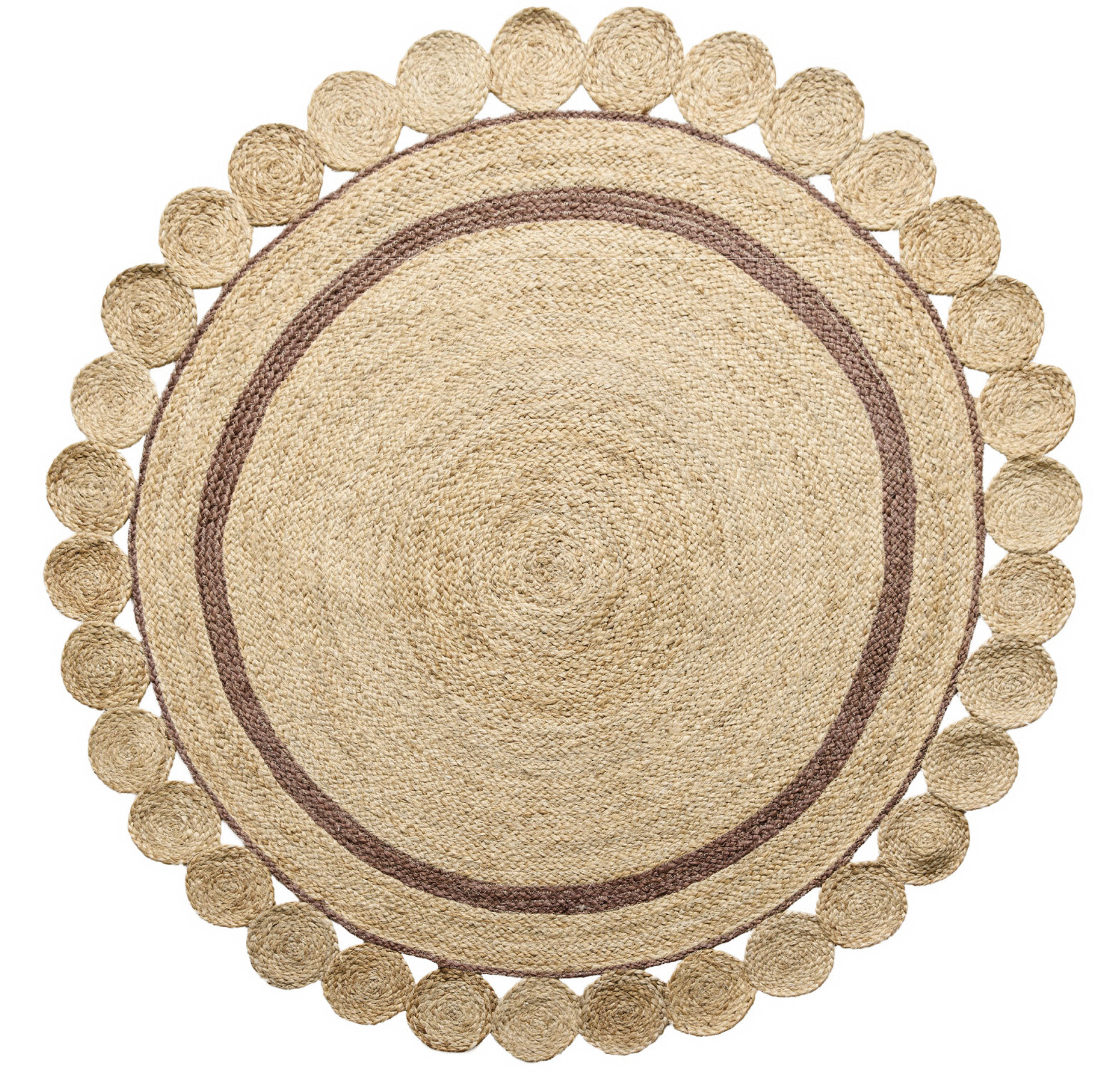 Diamond Carpets India, Ručne viazaný kusový koberec Ora J-28 Natural kruh, 120x120 (priemer) kruh, béžová, chodba / predsieň