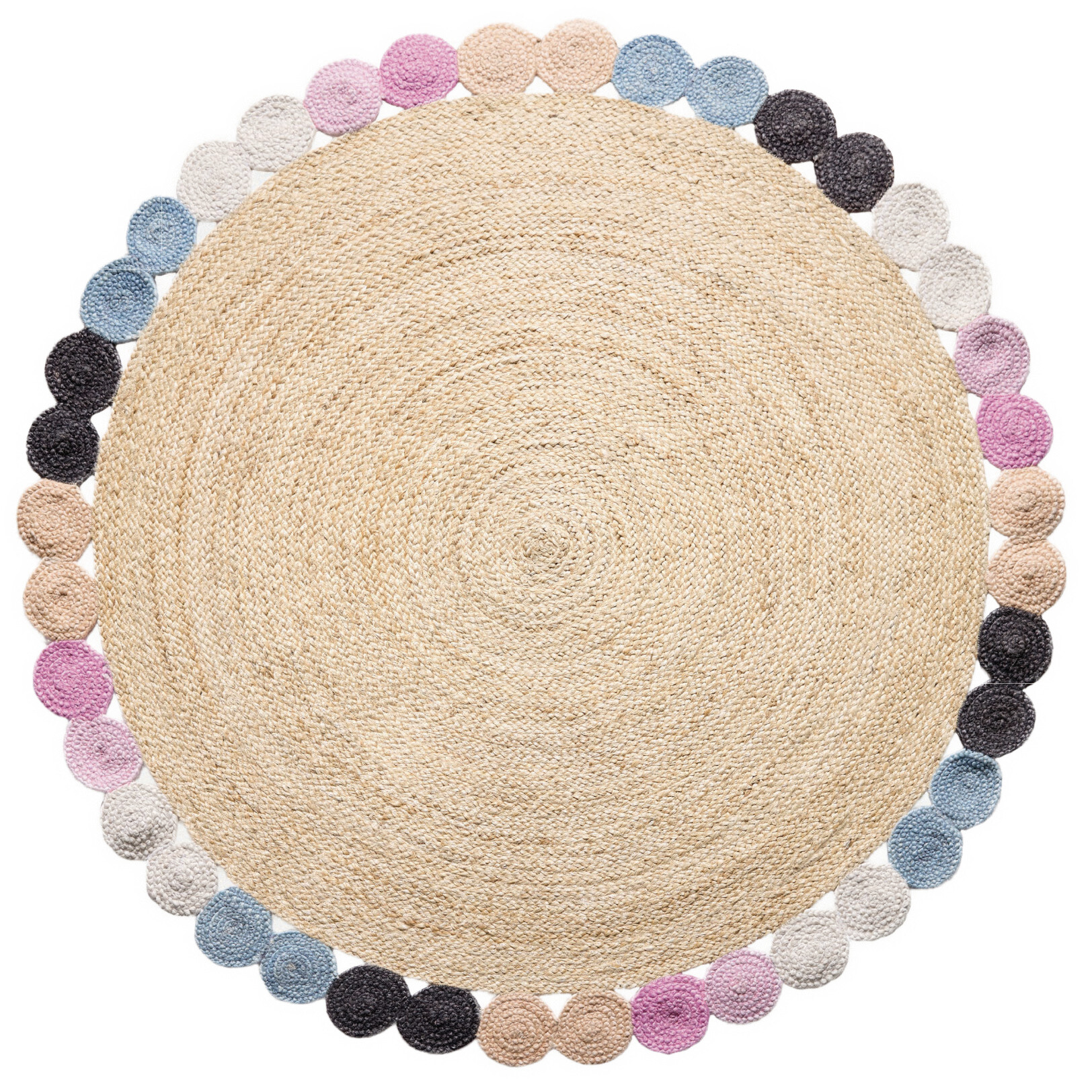 Diamond Carpets India, Ručne viazaný kusový koberec Arcadia SM-01 Natural Multi kruh, 120x120 (priemer) kruh, viacfarebná, chodba / predsieň