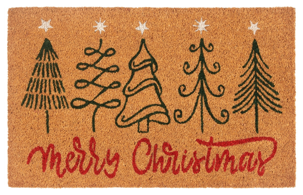 Hanse Home, AKCIA: 40x70 cm Rohožka Vianočné stromčeky 106196 - na von aj na doma, hnedá, chodba / predsieň
