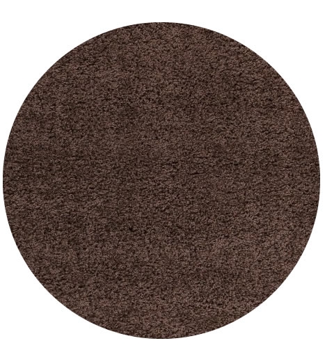 Ayyildiz, Kusový koberec Life Shaggy 1500 brown kruh, 80x80 (priemer) kruh, hnedá, obývacia izba