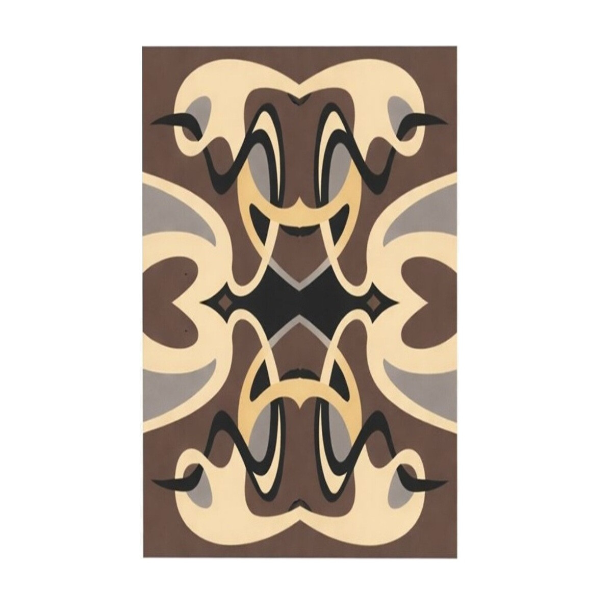 GDmats, Dizajnový kusový koberec Art nouveau, 130x170, hnedá, obývacia izba
