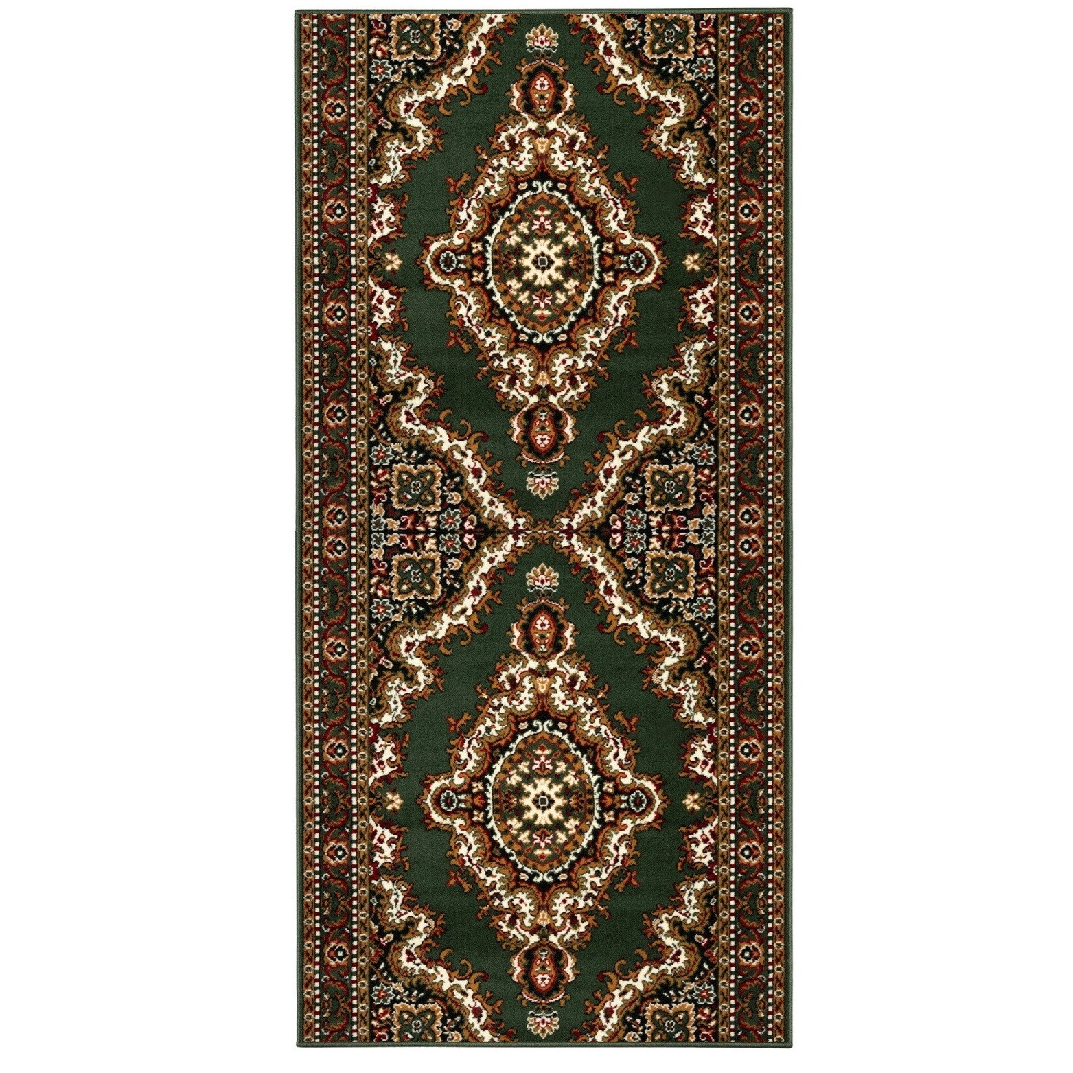 Alfa Carpets, AKCIA: 140x120 cm Behúň na mieru TEHERAN T-102 green - obšitý zo všetkých strán, zelená, chodba / predsieň