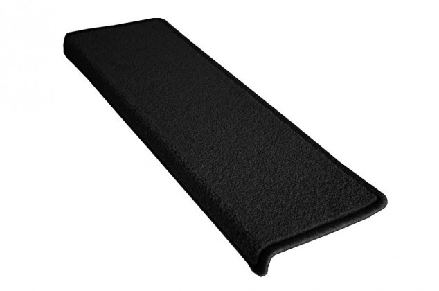 Vopi DOPREDAJ: 24x65 obdélník cm Nášlapy na schody Eton černý obdélník, samolepící - 24x65 obdĺžnik (rozmer vrátane ohybu)