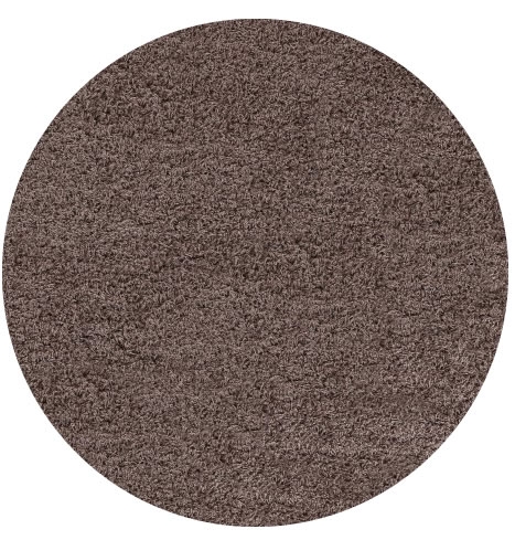 Ayyildiz, Kusový koberec Life Shaggy 1500 mocca kruh, 120x120 (priemer) kruh, hnedá, spálňa