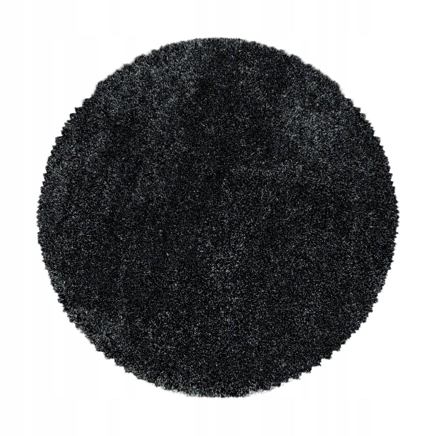 Ayyildiz, Kusový koberec Fluffy Shaggy 3500 anthrazit kruh, 160x160 (priemer) kruh, šedá, obývacia izba