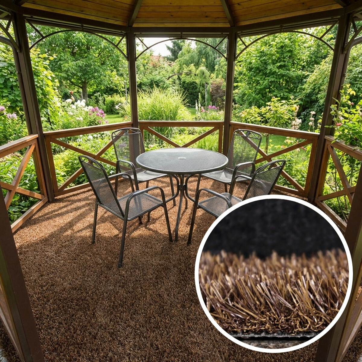 Europe Grass, Umelá tráva PartyGrass Brown, na mieru, šíře 4m, hnedá