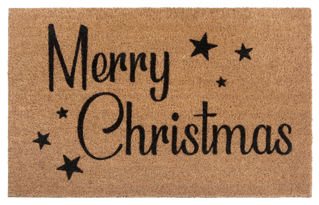 Hanse Home, DOPREDAJ: 45x70 cm Rohožka Merry Christmas 105697 - na ven i na doma, 45x70, hnedá, chodba / predsieň