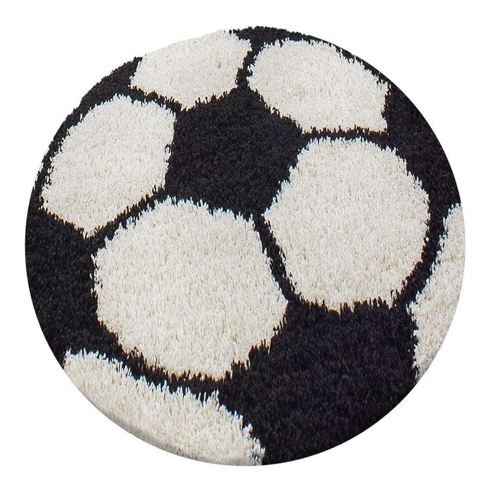 Ayyildiz, AKCIA: 120x120 (průměr) kruh cm Kusový koberec Fun 6001 black, šedá, detská izba