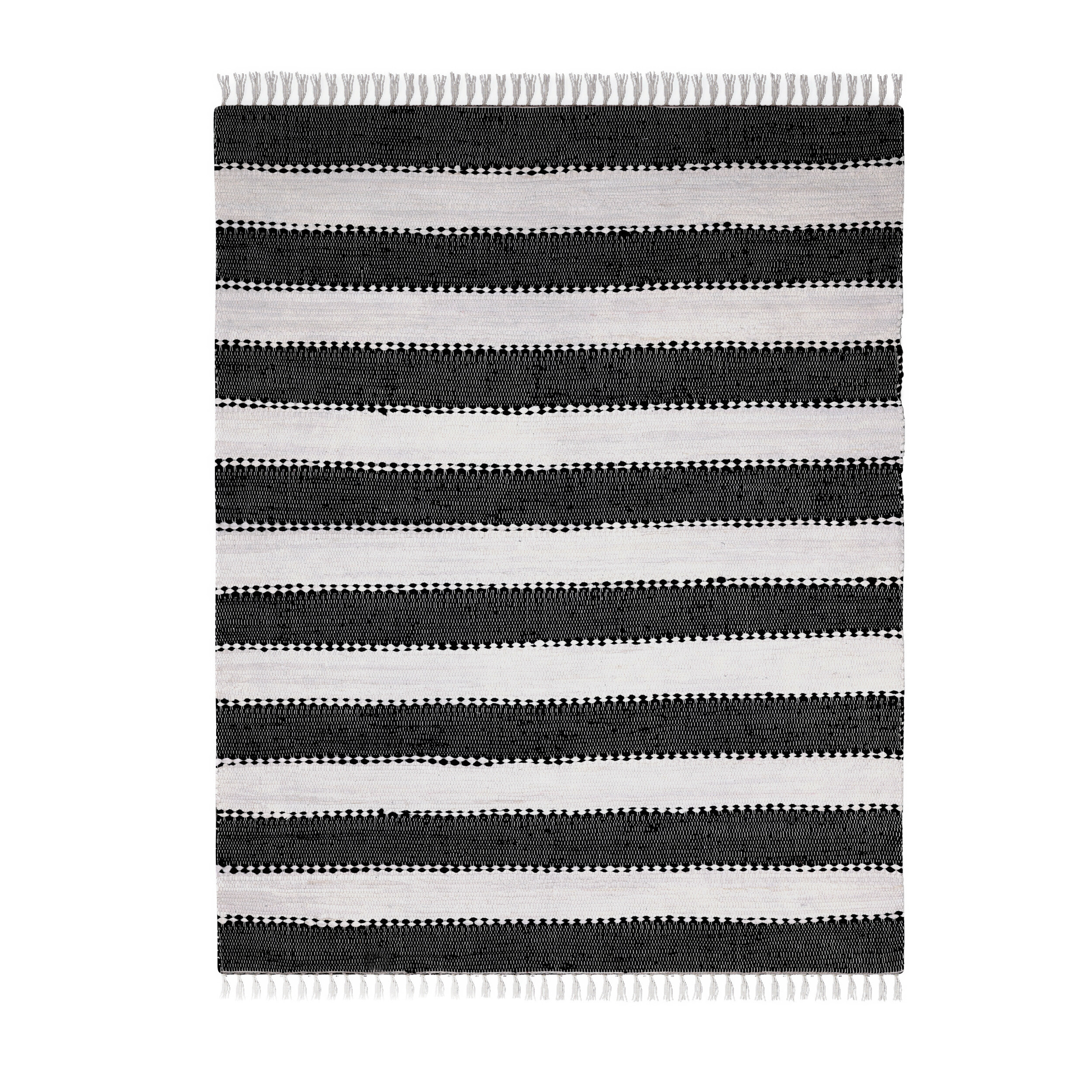 My Flair, Kusový koberec Ashram Schwarz, 80x150, čiernobiela, chodba / predsieň