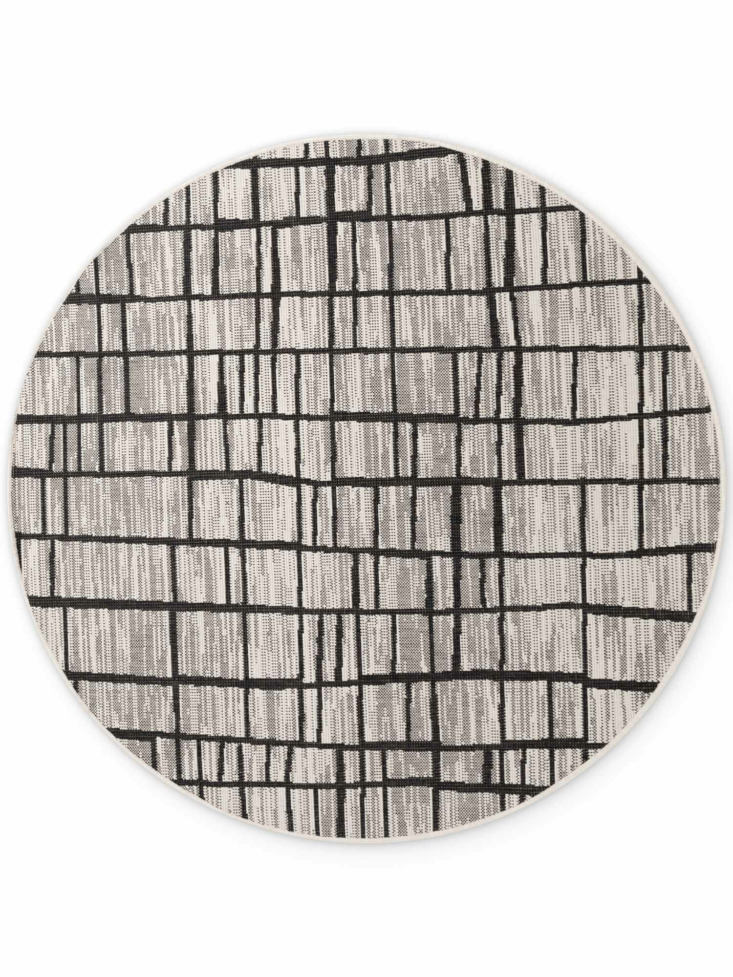Ted Baker, Kusový koberec Ted Baker Haringey 106387 Black White kruh, 160x160, čiernobiela, chodba / predsieň