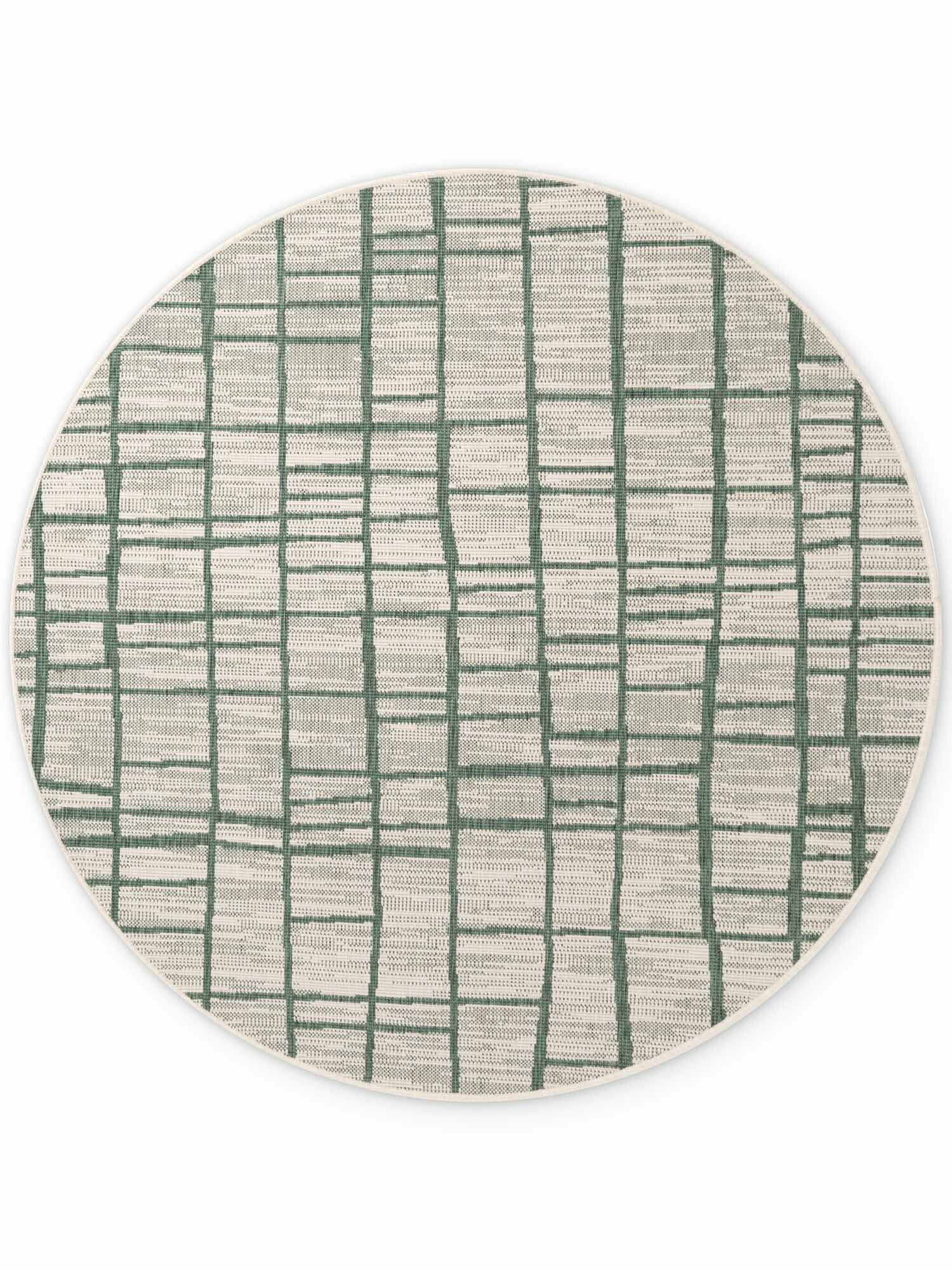 Ted Baker, Kusový koberec Ted Baker Haringey 106389 Green White kruh, 200x200, zelená, chodba / predsieň