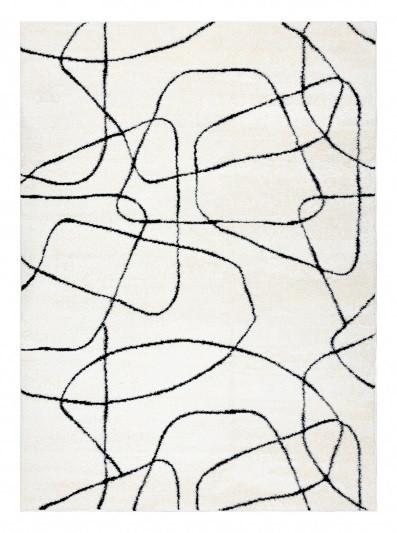 Dywany Łuszczów, AKCIA: 120x170 cm Kusový koberec Mode 8522 abstract cream/black, biela, chodba / predsieň