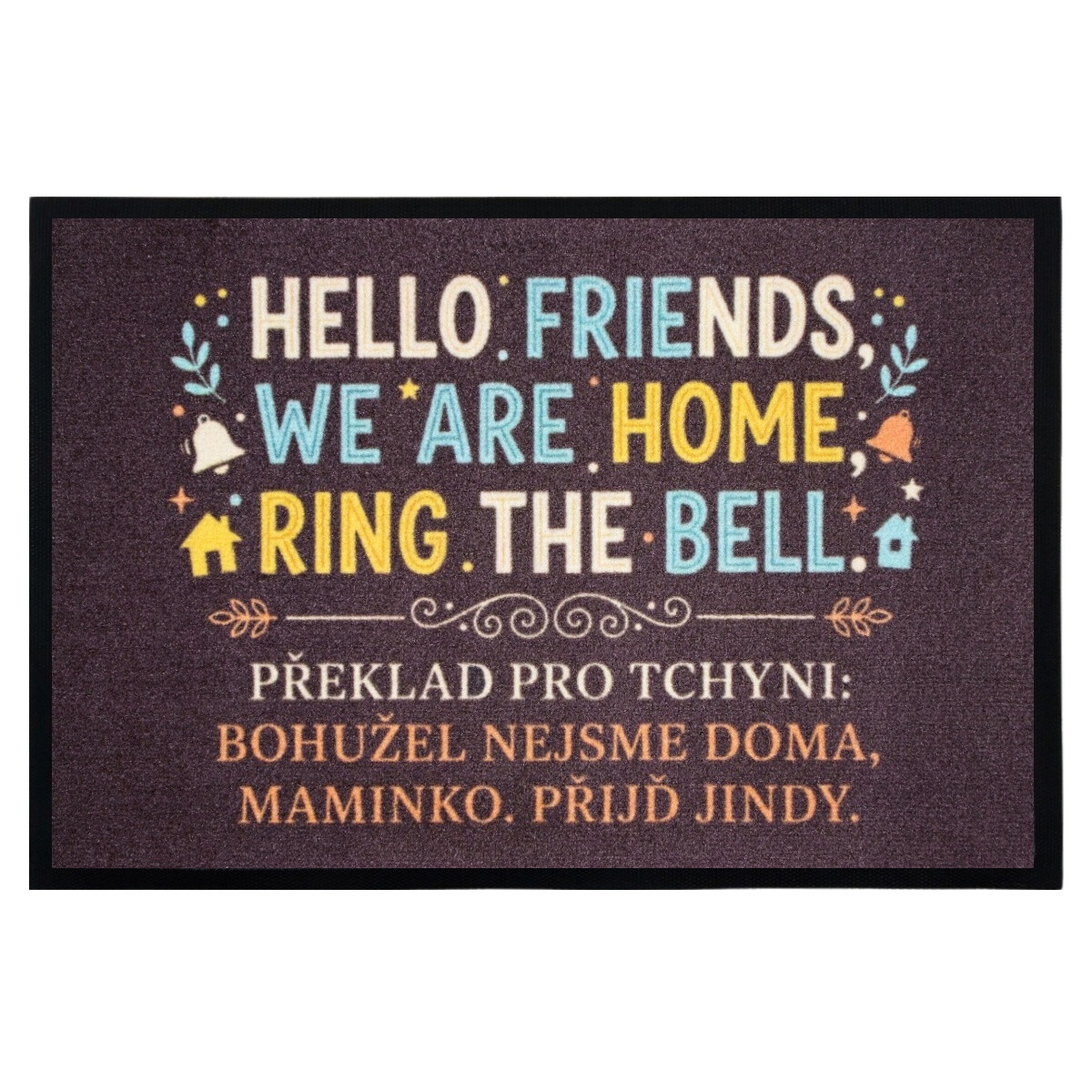 Rohožka HELLO FRIENDS 40x60 cm - na von aj na doma, 40x60, šedá, Mercury Flooring