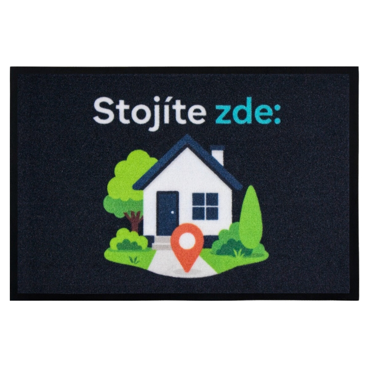 Rohožka GPS (Stojíte tu) 40x60 cm - na von aj na doma, 40x60, čierna, Mercury Flooring