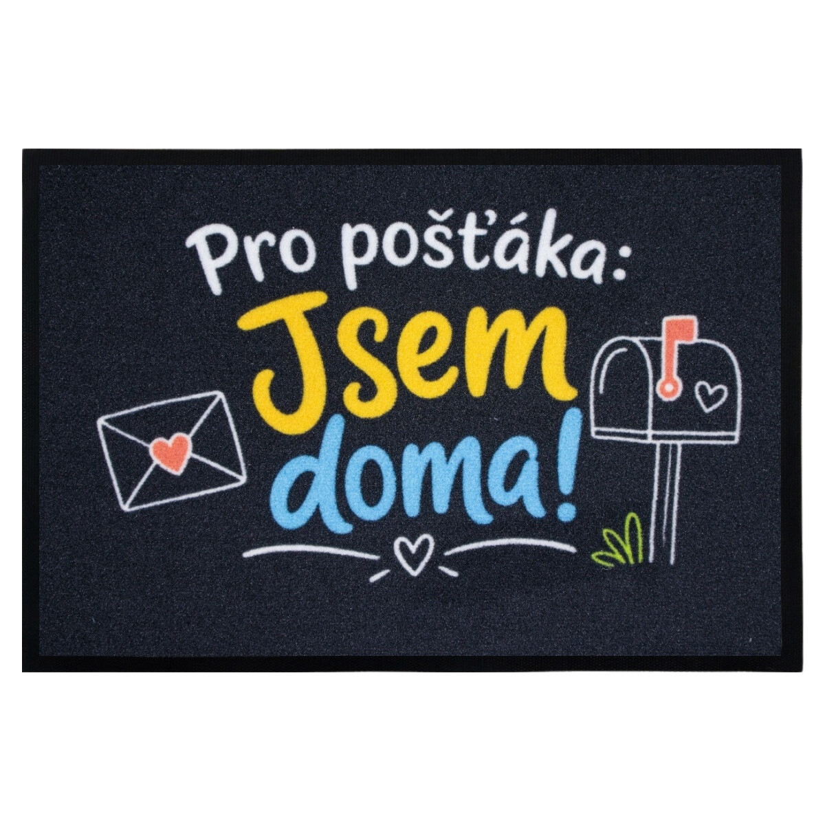 Rohožka Pre poštára som doma 40x60 cm - na von aj na doma, 40x60, čierna, Mercury Flooring