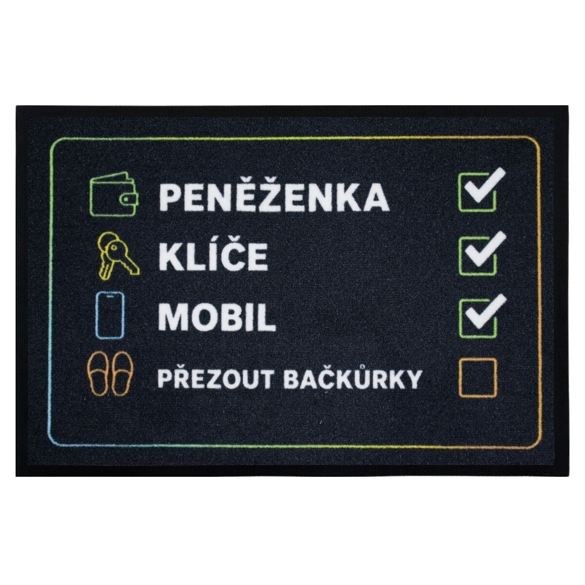 Rohožka Checklist 40x60 cm - na von aj na doma, 40x60, čierna, Mercury Flooring