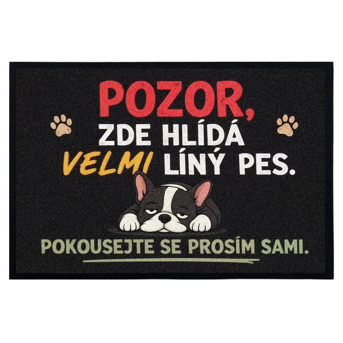 Rohožka Líný pes 40x60 cm - na von aj na doma, 40x60, šedá, Mercury Flooring