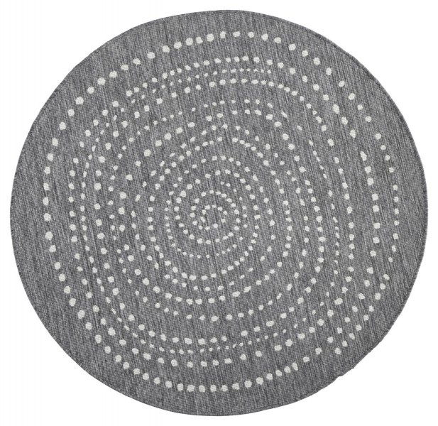 Hanse Home, Kusový koberec Twin-Wendeteppiche 103112 grau creme – na von aj na doma, 140x140 (priemer) kruh, šedá, chodba / predsieň