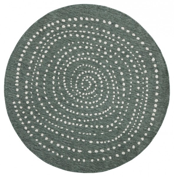 Hanse Home, Kusový koberec Twin-Wendeteppiche 103111 grün creme – na von aj na doma, 200x200 (priemer) kruh, zelená, chodba / predsieň