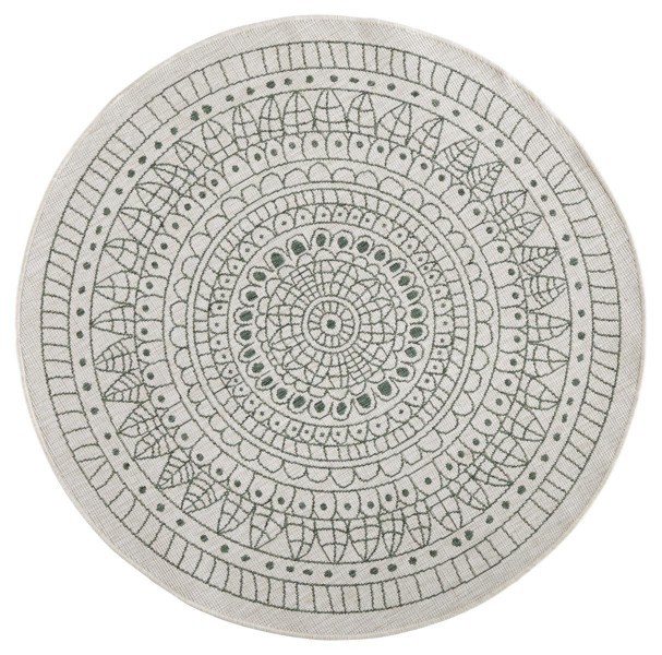 Hanse Home, Kusový koberec Twin-Wendeteppiche 103103 creme grün – na von aj na doma, 140x140 (priemer) kruh, zelená, chodba / predsieň
