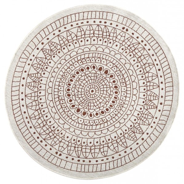 Hanse Home, Kusový koberec Twin-Wendeteppiche 103102 creme terra – na von aj na doma, 140x140 (priemer) kruh, oranžová, chodba / predsieň
